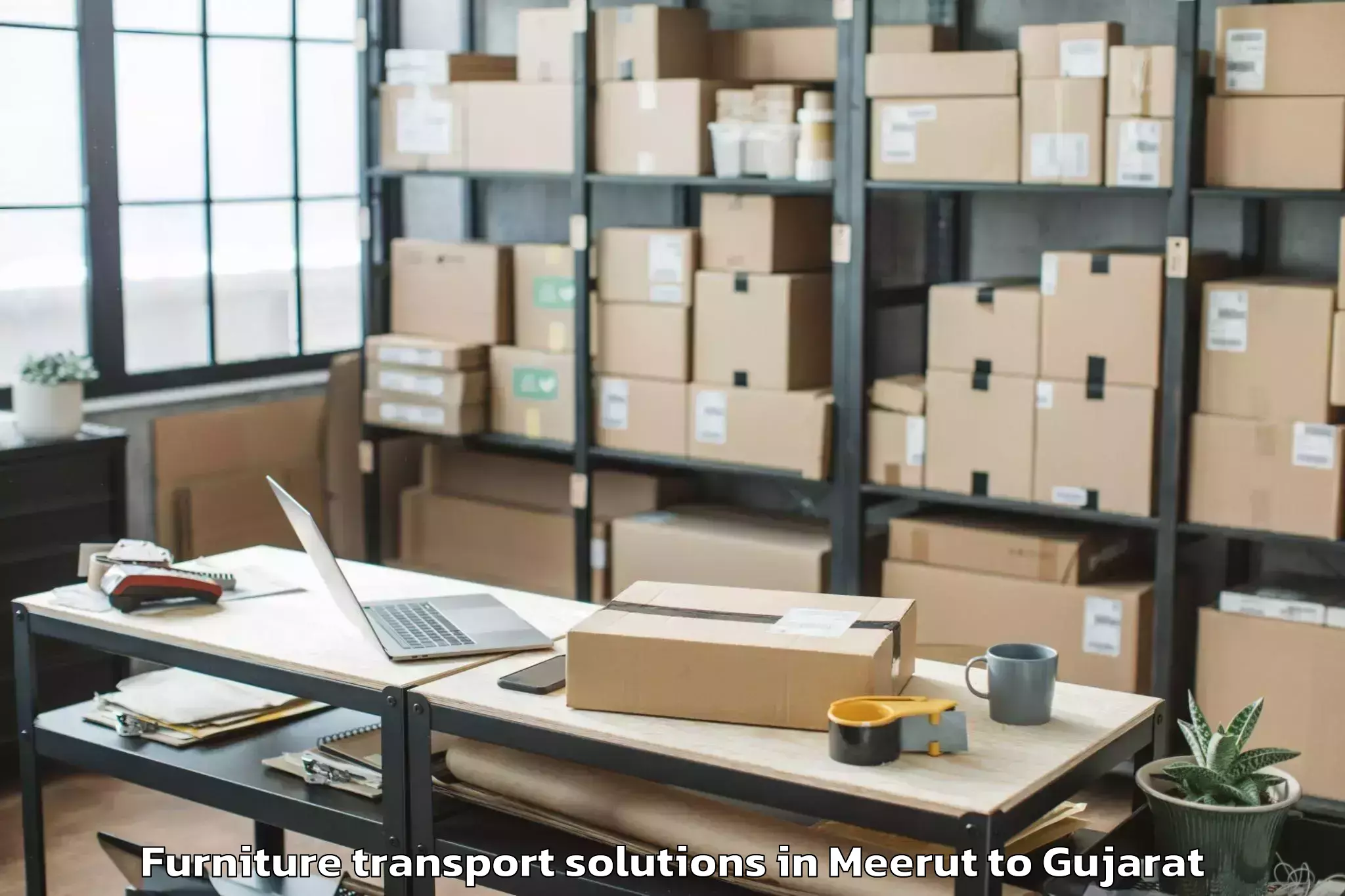 Efficient Meerut to Madhavkampa Furniture Transport Solutions